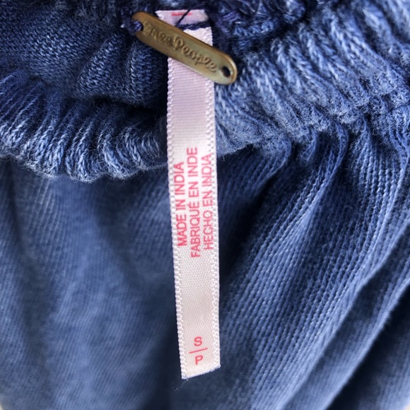 FREE PEOPLE Size Small Tangelica Maxi Vintage Strapless Cut out Solid Blue Slit - Picture 9 of 11